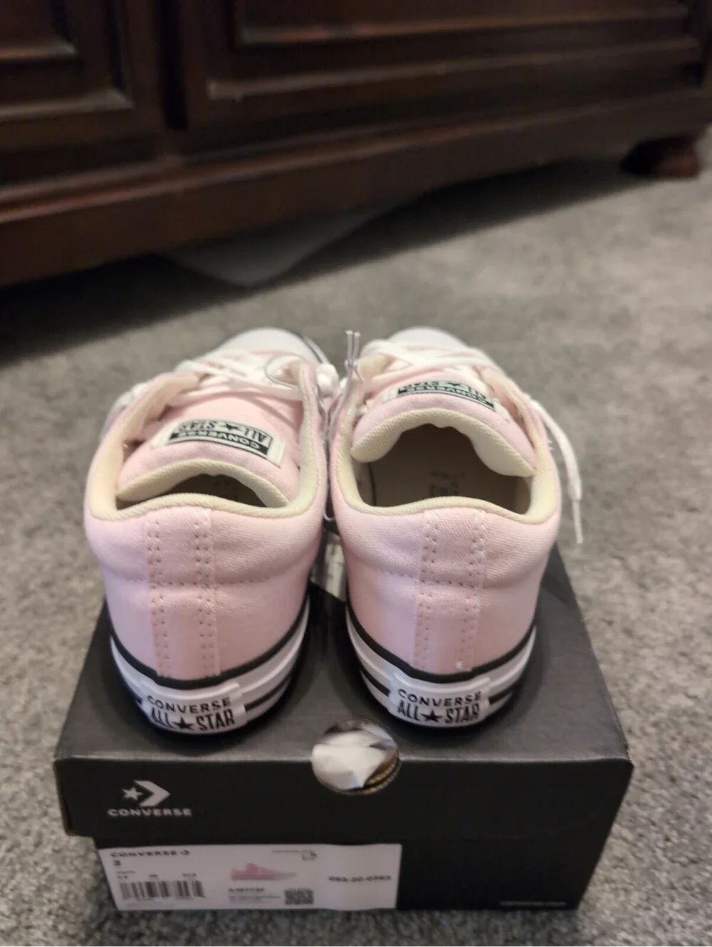 Converse Kids' Lace Up Street Ox Low Sneakers - Light Pink 3 New